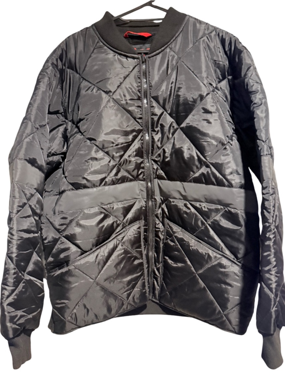 GSS Safety Mens Quilted Black Flight Jacket Size Large NWT